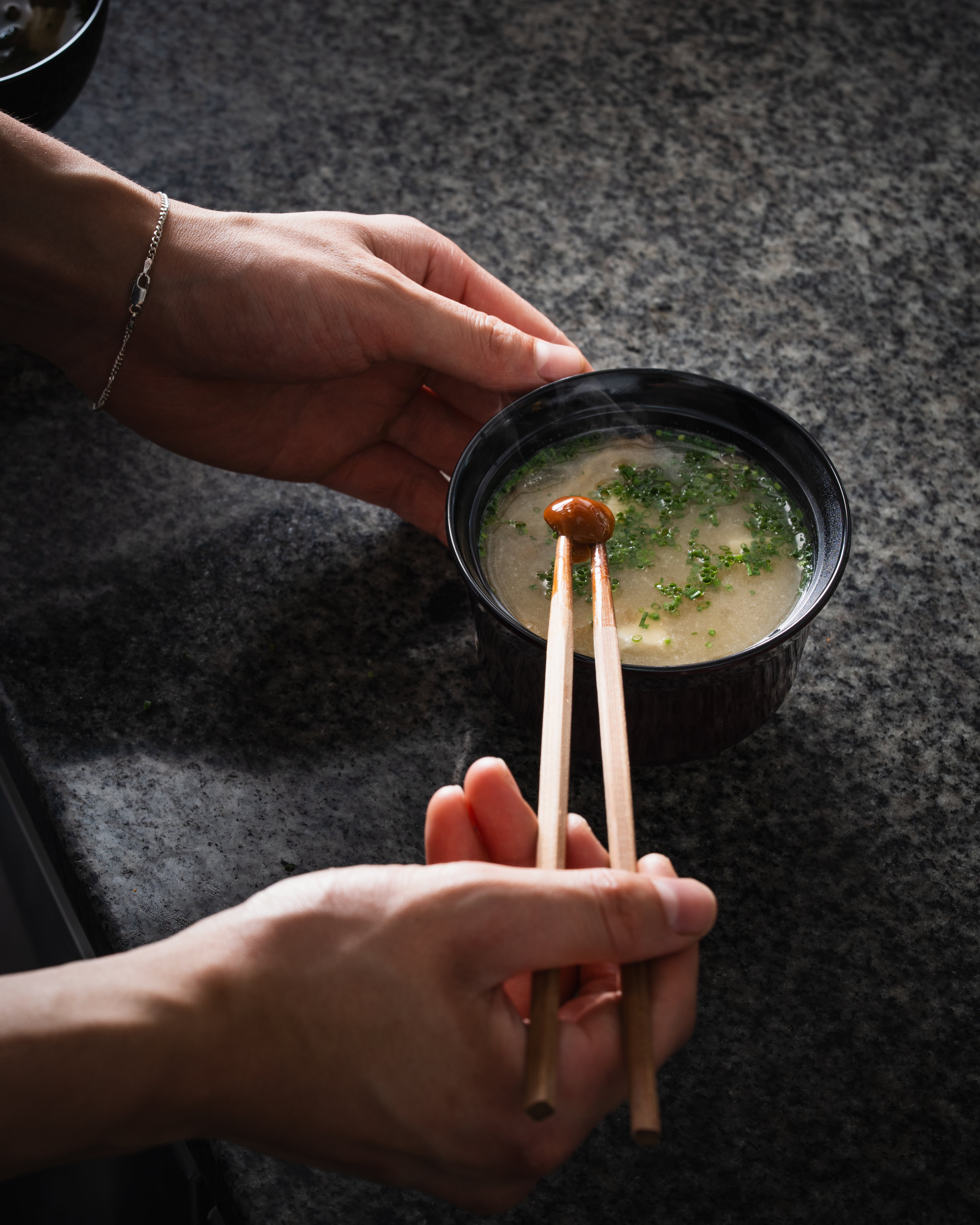 Miso Soup with Nameko Mushrooms & Tofu (with rice+5aed)