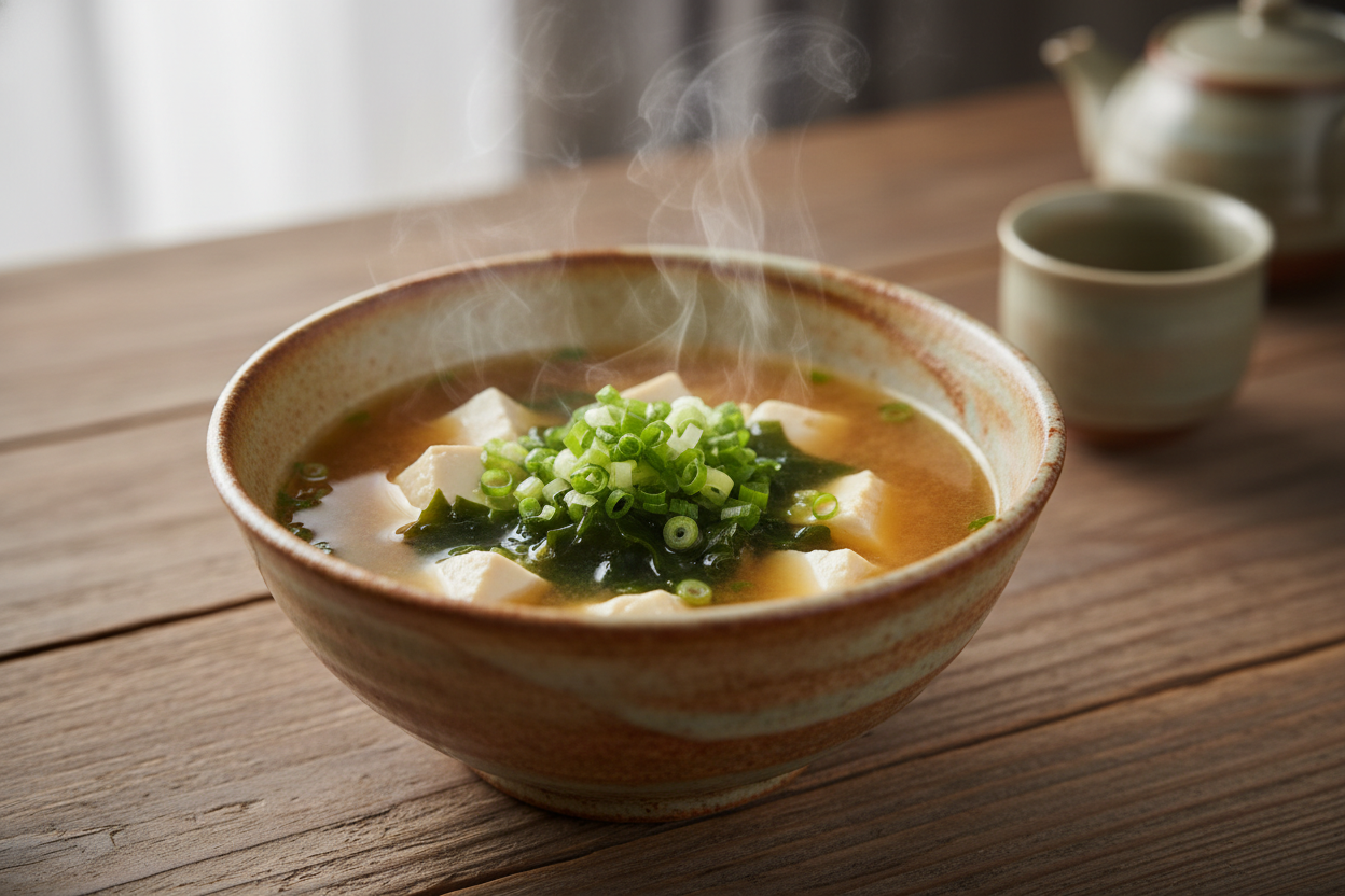 Miso Soup with Tofu & Seaweed